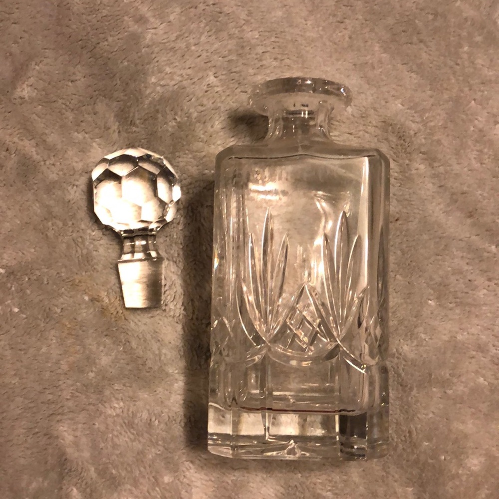 Crystal Decanter with a Diamond Cut Lid